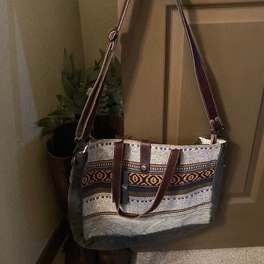 Myra Rustic Weekender Bag Up-cycled Canvas, Rug & HOH NWT